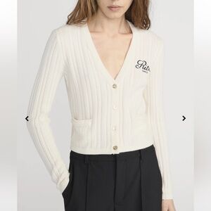 Frame x Ritz Cream Cable Knit Cardigan Sweater